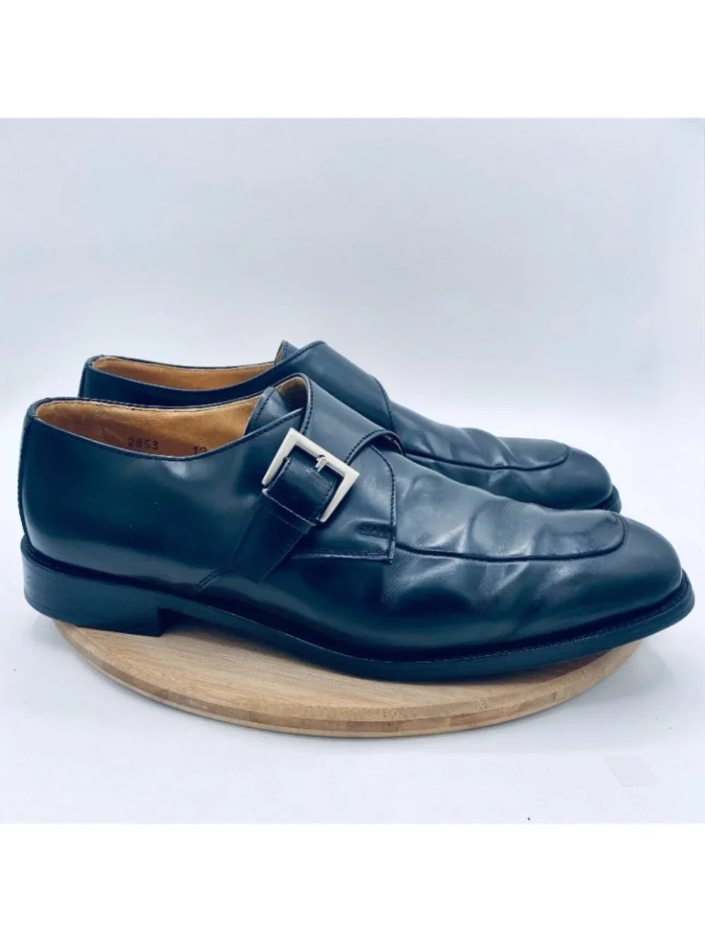To Boot New York Mens Shoes 12 Black Leather Monk Strap Oxfords Italy